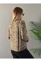 Qya Women's Large Size Black and Gray Patterned Soft Crew Neck Sweatshirt - 4