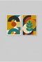 2-Piece Arch and Leaf White Wooden Framed Mdf Living Room Painting Set Huhu3310 - Double Painting Set White Frame - 2