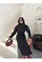 Long Trench Coat with Multi-Button Front, High Collar, Folded Belt, and Long Train - 6