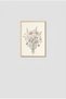 Wildflower Bouquet Wooden Framed Mdf Painting - Botanical Line Art Living Room Decor Huhu3290 - Single Painting Natural Wood Frame - 2