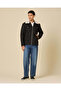 Men Black Plain Suede Jacket - 6