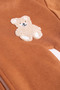 Teddy Bear Embroidered Hooded Three Yarn Boys' Double Set - 26K 6455 - 3