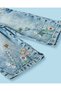 Infant Girls Blue Floral Embroidered Jeans - 3