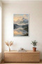 Foggy Mountains and Lake White Wooden Framed Mdf Painting - Foggy Nature Scenery Living Room Decor Huhu3291 - Single Painting White Frame