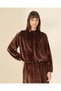 Women Brown Velvet Casual Jacket
