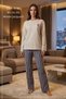 Women's Winter Thick Jacquard Pajama Set - Stylish and Comfortable Homewear with Rose Embroidery - 2