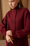 44392 - Stylish and Comfortable Felt-Polyester Women's Knitwear Long Cardigan with Buttoned Sleeves and Drawstring Detail at the Throat - 7