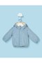 Infant Boys Blue Plain Hooded Jacket
