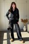 Hooded Button Detailed Thessaloniki Fabric Cardigan Set - 3