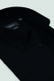 Pino Saten 100% Cotton Slim Fit Black Pin Collar Men's Plain Shirt - 3