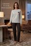 Women's Winter Thick Jacquard Pajama Set - Stylish and Comfortable Homewear with Rose Embroidery - 2