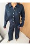 Women's Gold Buttoned Shirt Collar Knitwear Set - 5