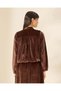 Women Brown Velvet Casual Jacket - 4