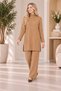 Women's fisherman neck zippered knitwear set