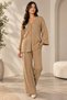 Women's V-Neck Knot Detailed Two-Piece Set