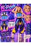 Kpop Huntrix Zoey Costume - Design Blouse - Loose Pants - Face Stone - Sequined Blue Hat Birthday Party Set (Pattern Is Large) - 2
