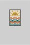 Geometric Sun and Waves Black Wooden Framed Mdf Living Room Painting Huhu3294 - Single Painting Black Frame - 2