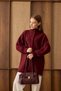 44392 - Stylish and Comfortable Felt-Polyester Women's Knitwear Long Cardigan with Buttoned Sleeves and Drawstring Detail at the Throat - 5