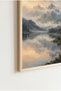 Foggy Mountains and Lake Wooden Framed Mdf Painting - Foggy Nature Scenery Living Room Decor Huhu3291 - Single Painting Natural Wood Frame - 3