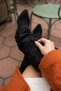 Gavis Black Suede Snap-On Boots (8 cm Heel Length) Daily Use Boots and Boots - 5