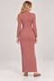 Women's Patterned Fishneck Zippered Knit Dress - 3