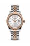 VANTAGE TRS2543 Men’s Analog Quartz Watch, Silver Dial, Date Display & Two-Tone Rose Gold Silver Stainless Steel Bracelet