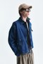 Oversize Zipper Closure Denim Coat - 4
