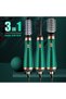 Newest 3 in 1 Hair straightener brush for hair dryer brush electric Comb Curler Hairdryer Brush rotating Straightening brush (Green) - 3