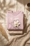 Flora Bloom 3D Daisy Detailed Powdered Rose Sweatshirt and Ribbed Beige Trousers Baby Top and Bottom Set - 5