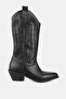 Women's Black Genuine Natural Leather Short Heel Western Boots & Booties - 4