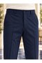 Men's Comfort Fit Textured Chino Trousers Navy Blue 0173Dngr - 5