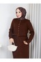 Women's Jacket Skirt Brown Knitwear Two-Piece Set Standard Size - 4