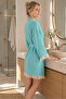 Muslin Peshtemal Kimono Bathrobe Short - 100% Cotton, Natural Texture - 4