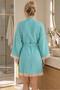 Muslin Peshtemal Kimono Bathrobe Short - 100% Cotton, Natural Texture - 2