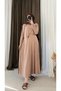 Asymmetrical Cut Sandy Skirt Set - Mg - Beige