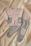 Nova Soft Cotton Gray Pocketed Baby Top and Bottom Set - 100% Cotton Sweatshirt and Sweatpants Combination - 4