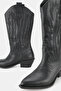 Women's Black Genuine Natural Leather Short Heel Western Boots & Booties - 3