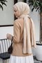 Camel Knitwear Cardigan with Flounce Buttons - 4
