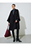 Black Cape Fit Double Breasted Coat - 2