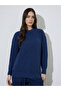 Dark Blue Oversized Longline Sweater - 3