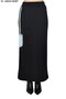 Denim Detailed Slit Skirt with Stone Design - 3