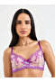 Purple Embroidered Bralette and Thong Lingerie Set - 2