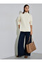 Cream Turtle Neck Oversized Knit Top - 2