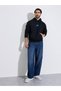 Men Black Minimal Chest Print Relaxed Fit Hoodie - 2