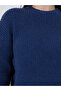 Dark Blue Oversized Longline Sweater - 4