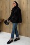 Drawstring Lined Black Short Trench Coat - 2