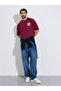 Men Maroon Oversized Back Screen Print Cotton Terry T-Shirt - 2