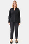 10829Ts Black Soft Buttoned Polo Collar Knitwear - 2