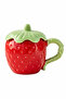 380 ml Strawberry Design Porcelain Mug with Lid – Decorative Coffee and Tea Cup with Green Handle - 4