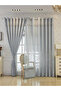 1-Piece Floral Lace Curtain, Light Blue - 5